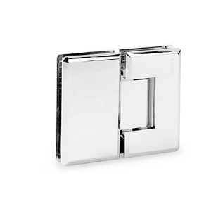 الطريق الأسود زجاج غرفة الاستحمام الحمام الباب الزجاج على الزجاج 180 درجة المفصلي - Product Image 4
