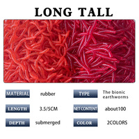 Lot de leurres souples en silicone (25, 100 ou 200 pièces) – Appâts de pêche imitation ver rouge pour carpe crucian