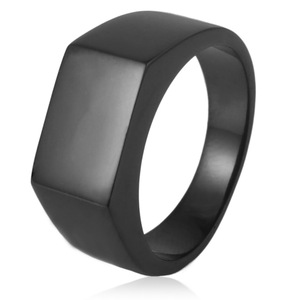 yunnique Men's <b>Titanium</b> Steel Rectangular <b>Ring</b> Silver Sandblasted Geometric Fashion Jewelry Size 24 - Product Image 4