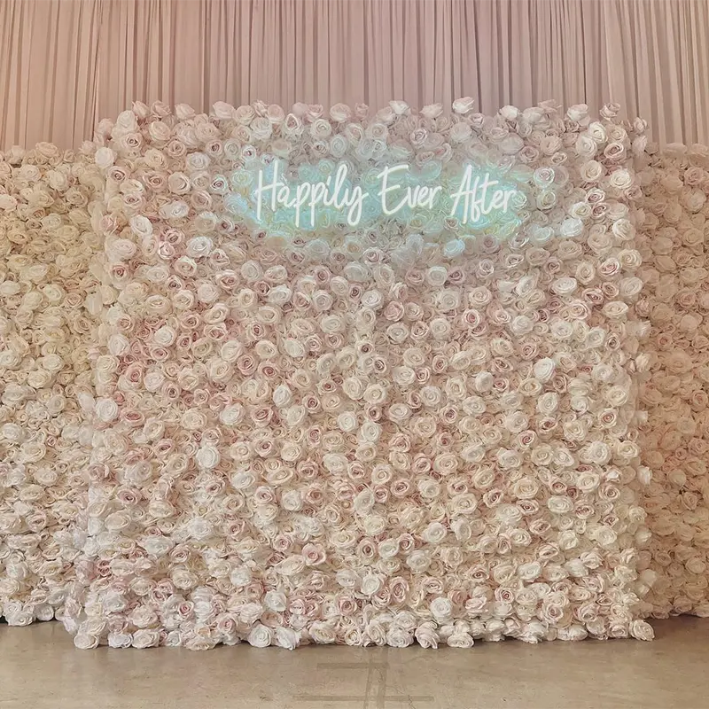Hoa nhân tạo tường sinh nhật đám cưới Hoa Tường sự kiện trang trí 3D Hoa Tường Backdrop