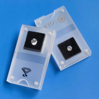 Magnétique Acrylique Loose Diamond Show Case Bibelots Organisateur de bijoux Velours noir Plexiglas Gemstone Package Gift Storage Box