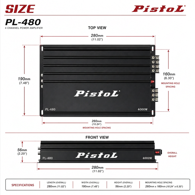 New Design High Power 12 Volt Full Range Car Amplifier 4 Ohm 3K Car Radio Amplifier for Car Music System
