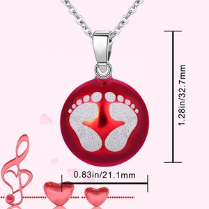 Cadeau de noël bébé empreinte Émail Bola de Grossesse Carillon Bola Pendentif - Product Image 5
