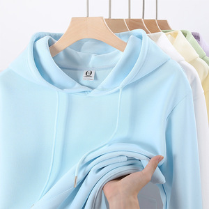 Custom Logo Hoodie 320g Polyester Loose Fit Long Sleeve Solid Color Pullover Sweatshirt For Leisure Promotion - Product Image 2