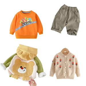 Nouveaux vêtements en coton pour enfants, mignons, automne-hiver, sweat-shirt et pantalon pour enfants avec motif d'ours et de fleurs, vêtements pour bébés - Product Image 1