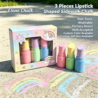 Craies de trottoir pour enfants, lot de 3, sans poussière, lavables, non toxiques, au sulfate de calcium, pour dessin sur la rue, pour garçons et filles