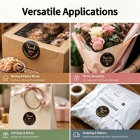Autocollants personnalisés en forme de cœur pour remercier, 1 pouce, en papier kraft, étiquettes imperméables avec logo en rouleau pour emballages professionnels et envois postaux