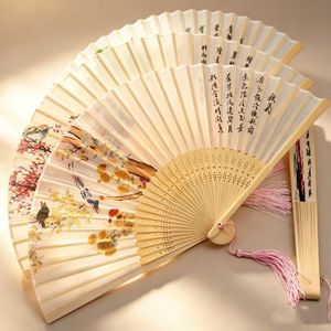 Chinese Style Folding Fan Hand Painted Bamboo Fan For Hanfu Cheongsam Women Summer Use - Product Image 3