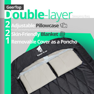 Saco de Dormir GearTop Envelope 220x150cm, 3 Estaciones, Transpirable, para Uso en Exteriores, para Adultos - Product Image 4