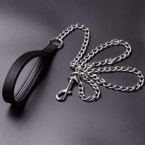 Servicio pesado 6 pies. Correa para perros grandes y medianos de 3,0mm (25-120 libras) con mango acolchado y cadena galvanizada soldada - Product Image 5