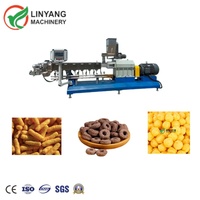 Machine à snacks soufflés à double extrudeur à baril carré, modèle haute capacité LY75, ligne de production de snacks soufflés au maïs