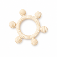 Anneau de dentition en silicone pour bébé, six sphères, exploration tactile, sans BPA