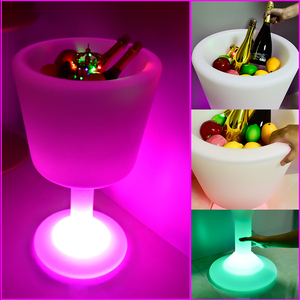 Seau à glace en plastique LED personnalisé avec logo KTV Bar, changement de couleur RVB, refroidisseur à champagne et à bière pour fête - Product Image 6