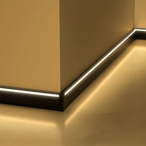 Rodapié de aluminio con LED para pared |   Perfil de Luz LED Metálico para Decoración de Interiores 6cm 8cm 10cm 12cm 15cm - Product Image 1