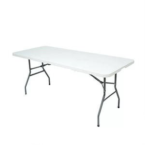 Tavolo in plastica resistente alle intemperie da 6 piedi, gambe fisse, tappi protettivi <span class=keywords><strong>per</strong></span> i piedi. Adatto <span class=keywords><strong>per</strong></span> campeggio, banchetti, <span class=keywords><strong>mercatini</strong></span> e eventi religiosi. - Product Image 1