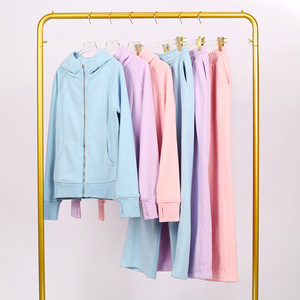 Dropshipping Resell Vendor Crop <b>Top</b> Sweatshirt Hoodie and Sweat Pants Set Womens Yoga Wear Ropa Deportiva Zip up Pullover - Product Image 1