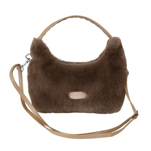 Bolso de felpa popular 2025, logotipo de marca para mujer, bolso cuadrado pequeño, piel de imitación bonita, bolso cruzado simple - Product Image 1