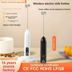 خفاقة حليب كهربائية بثلاث سرعات للبيع بالجملة، جهاز صنع رغوة الحليب قابل لإعادة الشحن بألوان متعددة، أداة لتحضير القهوة واللاتيه والكابتشينو - Product Image 4