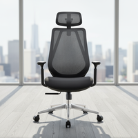 Chaise de bureau exécutive ergonomique moderne en velours avec accoudoirs 3D réglables, dossier en maille et mousse moulée pour le bureau à domicile et les longues sessions assises
