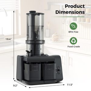 Extracteur de jus à froid, rendement de 99 %, <span class=keywords><strong>goulotte</strong></span> d'alimentation large de 5,4 pouces, moteur silencieux de 200 W, sans BPA, séparation automatique de la pulpe - Product Image 3
