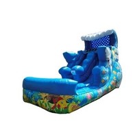 Toboggan aquatique gonflable Shark Attack de 12 pieds pour les fêtes au bord de la piscine et les jeux aquatiques
