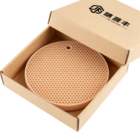Sous-plat en silicone alvéolé antidérapant et résistant à la chaleur, support pour casseroles chaudes, dessous de verre rond multi-usages pour comptoir de cuisine