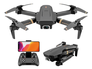 Usine <span class=keywords><strong>V4</strong></span> Mini <span class=keywords><strong>Drone</strong></span> double caméra 4K HD grand Angle WIFI flux optique Transmission en temps réel quadrirotor jouets enfants cadeaux de noël - Product Image 2