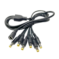 4 6 divisor de potencia de ordenador de 8 vías 2,1*5,5mm Cable de CC 5,5*2,5mm 1 CC 1/8 divisor de línea de alimentación macho aislamiento de PVC Conductor de cobre