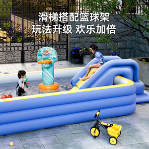 Toboggan gonflable pour enfants, grande zone de jeu, épaissi, résistant à l'usure, pour la maison, pour bébés et tout-petits - Product Image 3