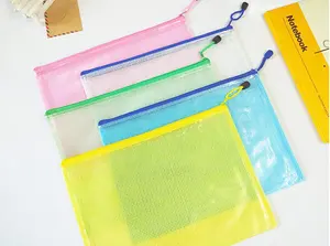 Wholesale customizable color mesh pvc file bag collapsible portable file bag