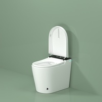 Cuvette de toilette intelligente avec télécommande automatique intelligente, design S-Trap, siège allongé carré, chauffage, bidet, toilette intelligente