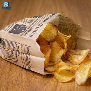 Eco-Friendly <b>Custom</b> Printed PE Coated <b>Wax</b> Bread Paper Bag Oil Proof Kraft Paper for Chips Pizza Milk - Product Image 6