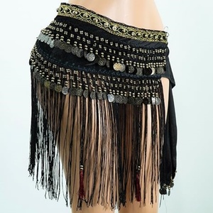 Dames danseuse du ventre tribal pays style ceinture gland hanche écharpe taille écharpe avec pompon pièces de monnaie - Product Image 6