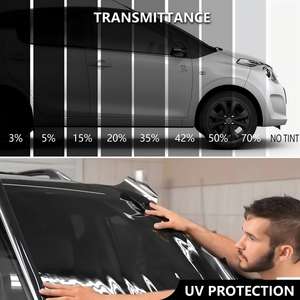 Película de Tinte para Ventanas de Cerámica Nano Ultra HD, Rollo de 40% VLT, para Hogar, Oficina, Automóvil, Camioneta, Bloqueo de Calor y Rayos UV, Protección de Privacidad - Product Image 1