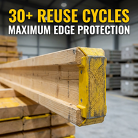 Poutre en bois d'épinette certifiée FSC EN 13377 H20, collée WBP, solide pour coffrage en béton, 200 mm, 5,0 KN/m de moment de flexion, 50+ cycles