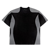 Custom oversized paneel T-shirt 100% katoen O-hals klassieke regular mouw patroon zwart grijs ademend sneldrogend heren