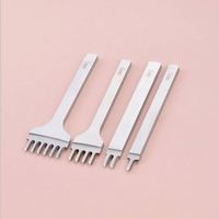 Vente en gros directe usine : Poinçon à diamant en acier blanc pour cuir, 3 4 5 6 mm, à espacement complet, pour travaux de couture artisanale du cuir
