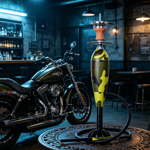 Chicha Camouflage 60CM avec accessoires, Ensemble de luxe pour fumer, Vente directe usine, Bleu Jaune Blanc, Chicha Russe - Product Image 1