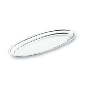 Bandeja Ovalada Minimalista de Acero Inoxidable Pulido para Servir Pescado, Ideal para Fiestas y Reuniones - Product Image 1