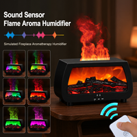 Diffuseur d'aromathérapie compact à effet flamme par ultrasons, nouveau modèle 2026, pour foyer transfrontalier, avec télécommande et prise secteur