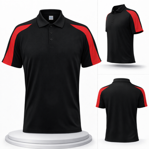 เสื้อโปโลทีมแบบกำหนดเองสำหรับผู้ชาย ตัดต่อสีตัดกัน ระบายอากาศได้ดี แห้งเร็ว ผลิตจากโพลีเอสเตอร์ เหมาะสำหรับชุดยูนิฟอร์ม ชุดทำงาน ชุดกอล์ฟ ปักโลโก้ รับผลิตแบบ OEM - Product Image 3