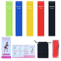 JInke JK-RB25 Juego de Bandas de Resistencia de Silicona de 5 Niveles, 10-40 LBS, Bandas de Ejercicio para Entrenamiento de Fuerza, Gimnasio, Fitness
