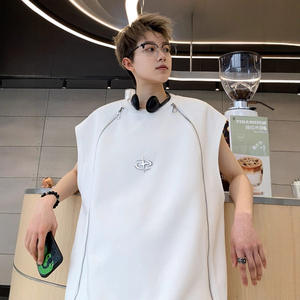 Chaleco de Verano para Hombre, 300g, Diseño de Cremallera Metálica, Estilo Moderno, Marca de Moda, Holgado, Informal, Camiseta sin Mangas - Product Image 5