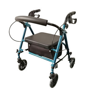 Déambulateur pliant en aluminium CE avec siège réglable en hauteur pour patients hospitaliers, maisons de retraite et <span class=keywords><strong>personnes</strong></span> âgées de différentes tailles - Product Image 1