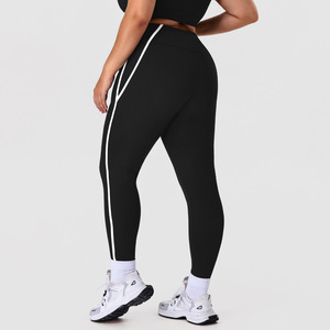 Новые стильные широкие леггинсы для йоги, утягивающие, с эффектом подтяжки ягодиц, высокоэластичные, для фитнеса, длиной 7/8, больших размеров - Product Image 2