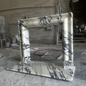 Chimenea de Leña de Mármol Natural Tallada a Mano de Alta Calidad, Diseño Francés, Moderna, Independiente, para Sala de Estar u Hotel - Product Image 4