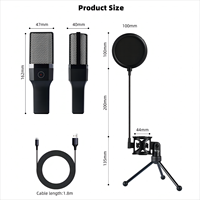Demao X1R USB Streaming Podcast Microphone Studio Kit de micro à condensateur cardioïde avec support de bras Enregistrement PC YouTube Karaoké Gaming