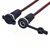 Cable de Conexión JFS Impermeable IP65 con Montaje en Panel Roscado, DC 5.5x2.1mm, 2 Núcleos, Conductor de Cobre, Aislamiento de PVC, para Construcción y Audio