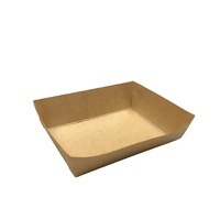Boîtes en papier kraft jetables durables à fentes, 14*11*3.5cm, rectangulaires, couleur personnalisée, imprimées en héliogravure, pour aliments et snacks, vente en gros