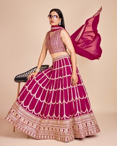 Nueva colección Lehenga Choli con Faux Georgette Bordado Secuencia Trabajo Lehenga Choli de India Exportación - Product Image 4